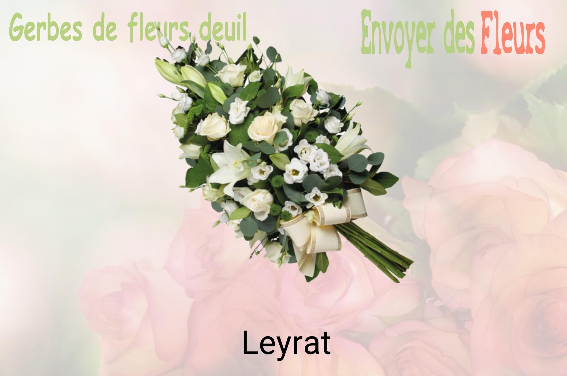 Gerbe de fleurs de deuil livrée à Leyrat